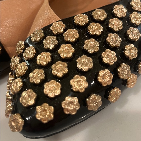 Jeffrey Campbell Flats Natural Black Studded Leather, Size 8 - Picture 3 of 13